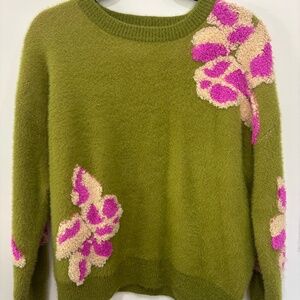 FRNCH Ulyssia Floral Appliqué Sweater • Small